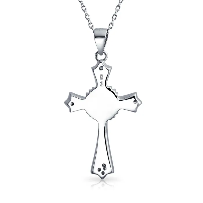Necklaces BlingJewelry Wholesale Silver Opal CZ Cross Pendant Necklace 18in Chain Necklaces BlingJewelry Wholesale Silver Opal CZ Cross Pendant Necklace 18in Chain