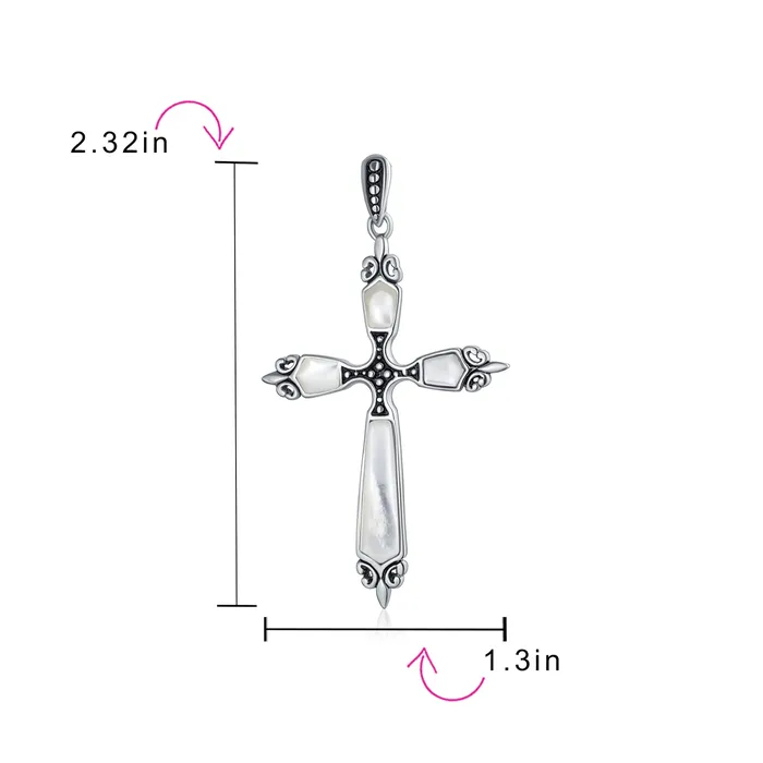 Necklaces BlingJewelry Wholesale Vintage Western Turquoise Gemstone Cross Pendant Necklace in Sterling Silver