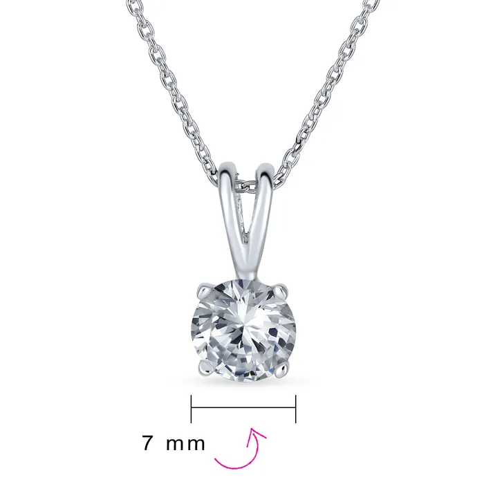 Necklaces Bridal Necklace 15CTW CZ Solitaire Round Pendant for Teens in Sterling Silver BlingJewelry Wholesale Necklaces Bridal Necklace 15CTW CZ Solitaire Round Pendant for Teens in Sterling Silver BlingJewelry Wholesale