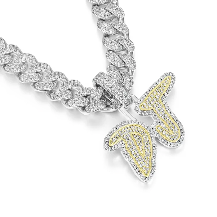 Necklaces Custom Moissanite Double Layers Coke Boys Gold Font Name Pendant Aporro Brand