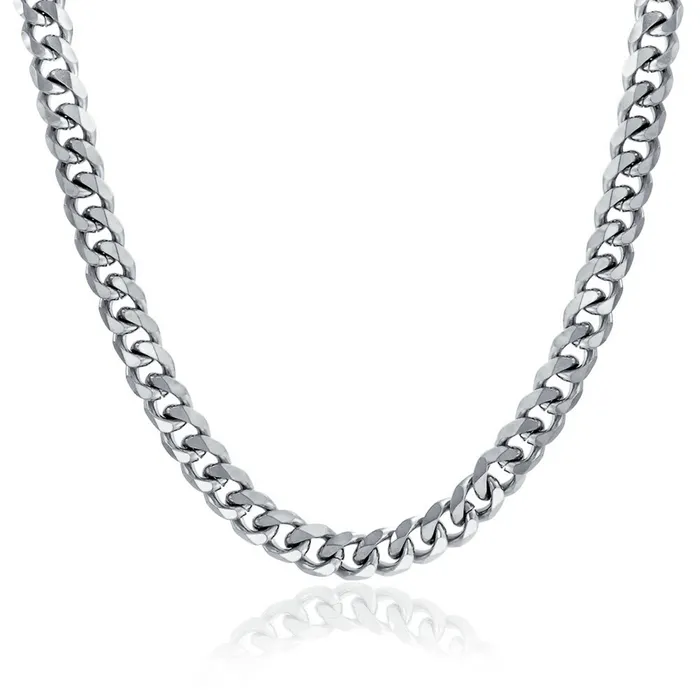 Necklaces Heavy Duty Biker Necklace Mens Black IP Stainless Steel Curb Chain 24 Inch BlingJewelry Wholesale