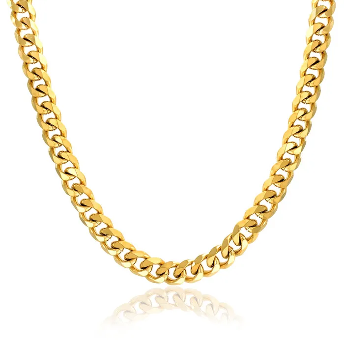 Necklaces Heavy Duty Biker Necklace Mens Black IP Stainless Steel Curb Chain 24 Inch BlingJewelry Wholesale