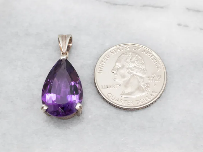 Necklaces Market Square Jewelers Sterling Silver Pear Cut Amethyst Pendant Necklaces Market Square Jewelers Sterling Silver Pear Cut Amethyst Pendant