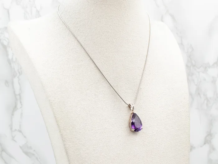 Necklaces Market Square Jewelers Sterling Silver Pear Cut Amethyst Pendant Necklaces Market Square Jewelers Sterling Silver Pear Cut Amethyst Pendant