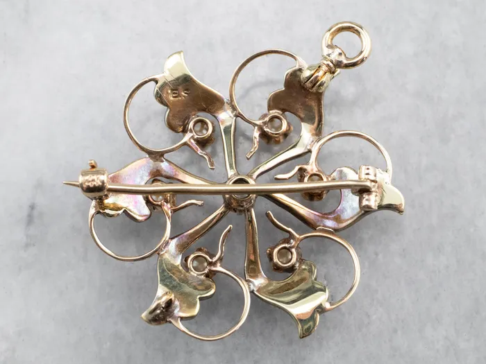 Necklaces Victorian Old Mine Cut Diamond and Pearl Pin or Pendant Market Square Jewelers Necklaces Victorian Old Mine Cut Diamond and Pearl Pin or Pendant Market Square Jewelers