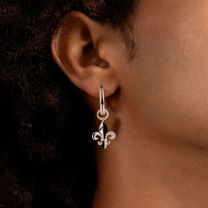 old Single Fleur de lis Dangly Earring Earrings