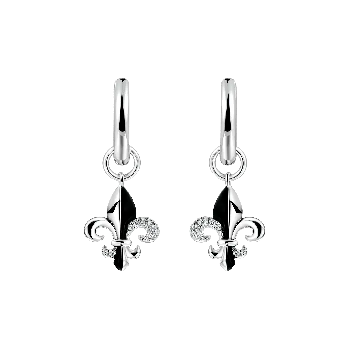 old Single Fleur de lis Dangly Earring Earrings
