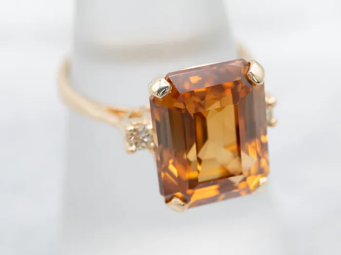 Orange Zircon and Diamond Ring Market Square Jewelers Rings Orange Zircon and Diamond Ring Market Square Jewelers Rings