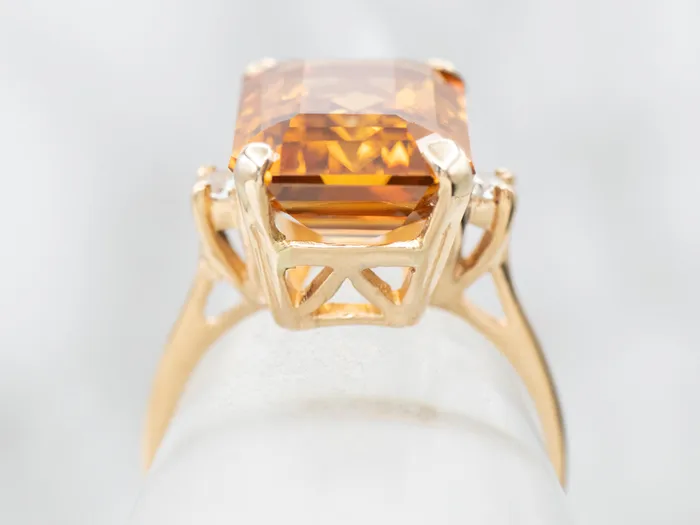 Orange Zircon and Diamond Ring Market Square Jewelers Rings Orange Zircon and Diamond Ring Market Square Jewelers Rings