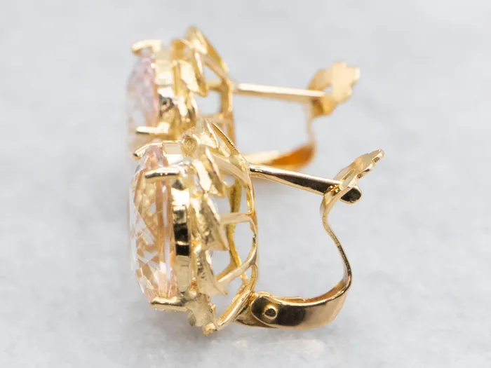 Oval Cut Morganite Stud Earrings Market Square Jewelers Earrings