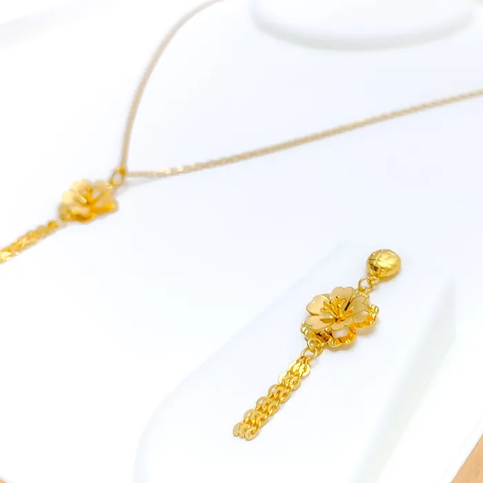 PreStyled Sets Andaaz Jewelers Ethereal 22K Gold Floral Pendant Set
