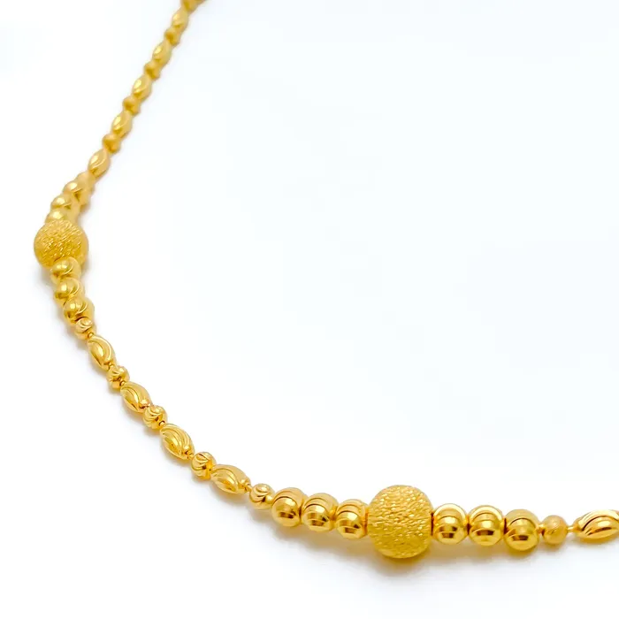 PreStyled Sets Andaaz Jewelers Fancy Graduating Orb 22K Gold Chain 19
