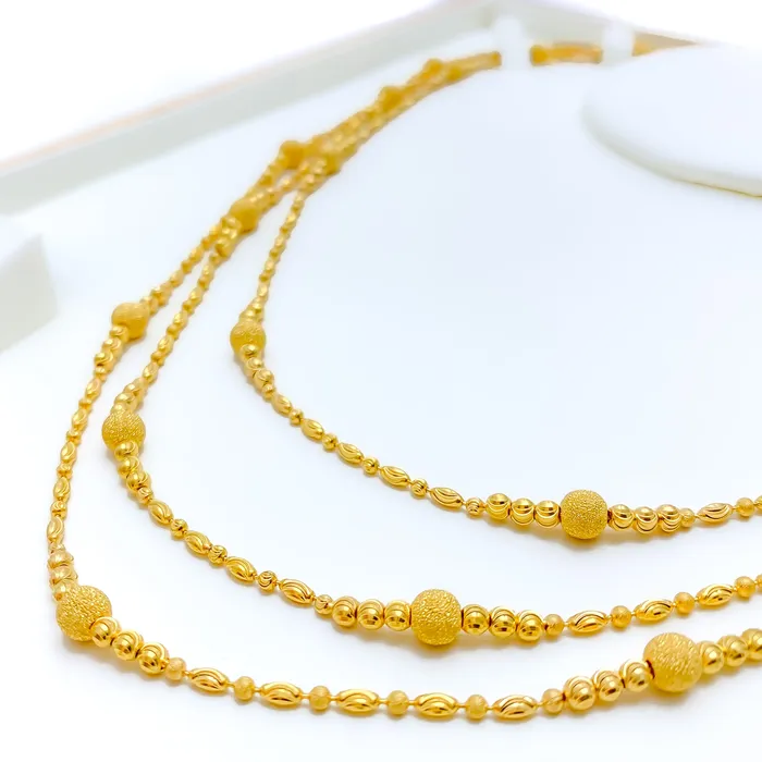 PreStyled Sets Andaaz Jewelers Fancy Graduating Orb 22K Gold Chain 19