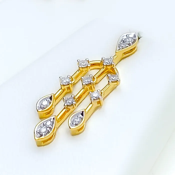 PreStyled Sets Andaaz Jewelers Graduating Marquise Drop Diamond 18k Gold Necklace Set