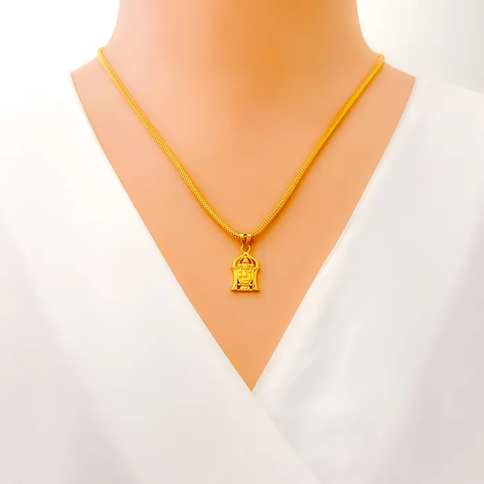 PreStyled Sets Andaaz Jewelers Minimalist Sleek 22k Gold Tirupati Balaji Pendant