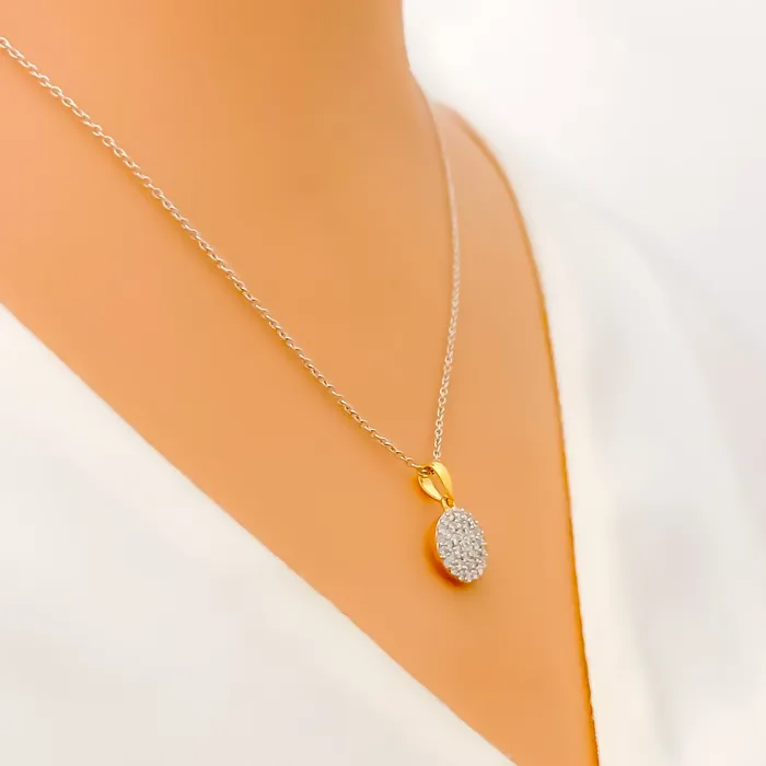 PreStyled Sets Andaaz Jewelers Posh Round Diamond 18k Gold Pendant