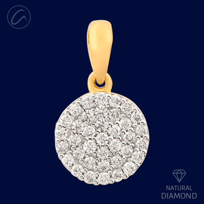 PreStyled Sets Andaaz Jewelers Posh Round Diamond 18k Gold Pendant