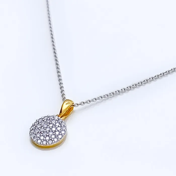PreStyled Sets Andaaz Jewelers Posh Round Diamond 18k Gold Pendant
