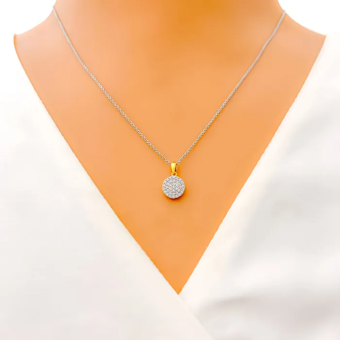 PreStyled Sets Andaaz Jewelers Posh Round Diamond 18k Gold Pendant