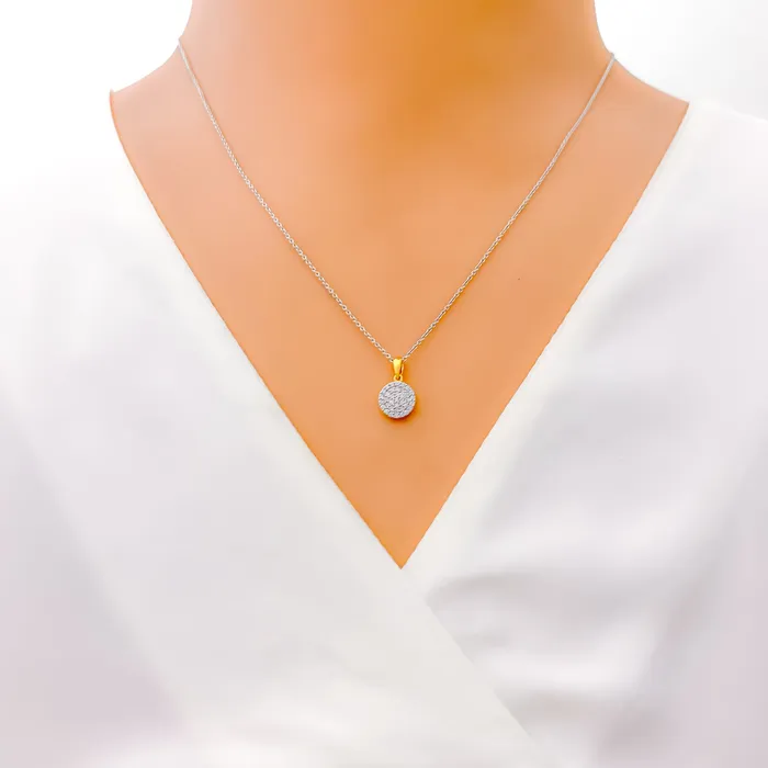 PreStyled Sets Andaaz Jewelers Posh Round Diamond 18k Gold Pendant