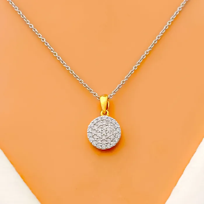 PreStyled Sets Andaaz Jewelers Posh Round Diamond 18k Gold Pendant