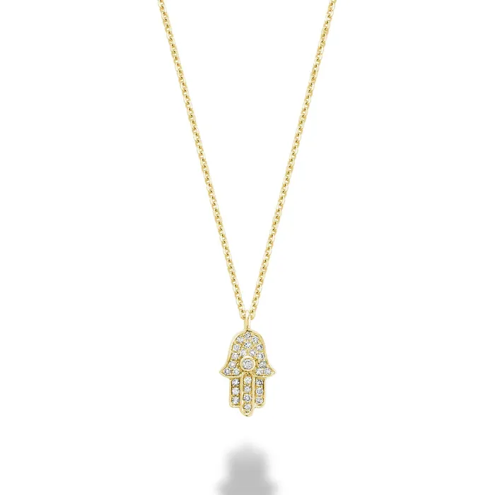 PreStyled Sets Classic Creations 14kt Gold Diamond Hamsa Pendant 09tw