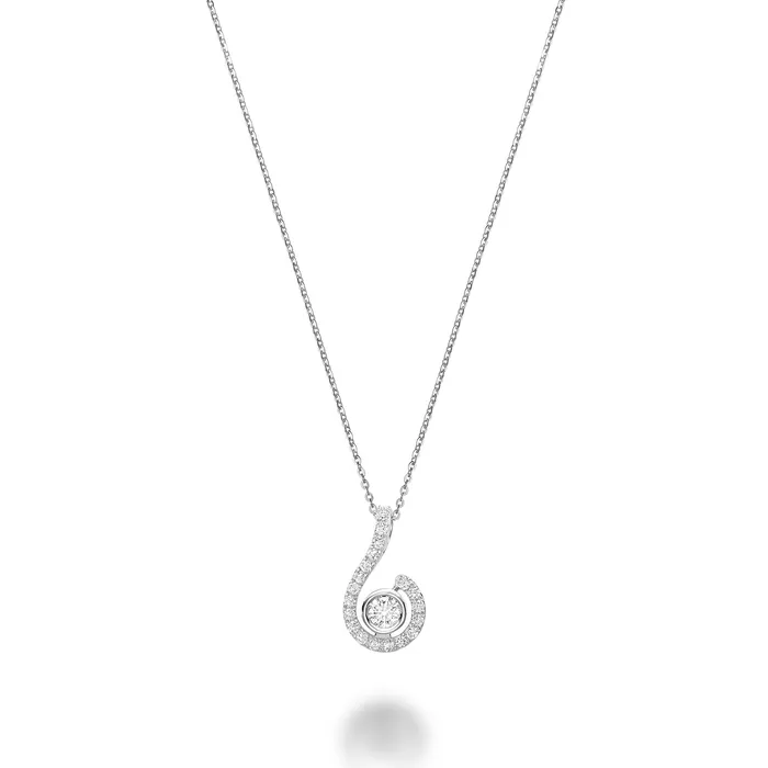 PreStyled Sets Classic Creations 14kt Gold Swirl Drop Diamond Pendant