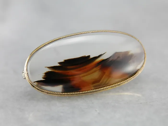 PreStyled Sets Montana Agate Gold Brooch Market Square Jewelers PreStyled Sets Montana Agate Gold Brooch Market Square Jewelers