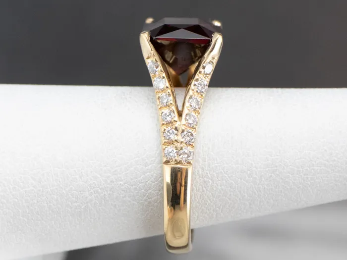 Pyrope Garnet and Diamond 18K Gold Ring Market Square Jewelers Rings Pyrope Garnet and Diamond 18K Gold Ring Market Square Jewelers Rings