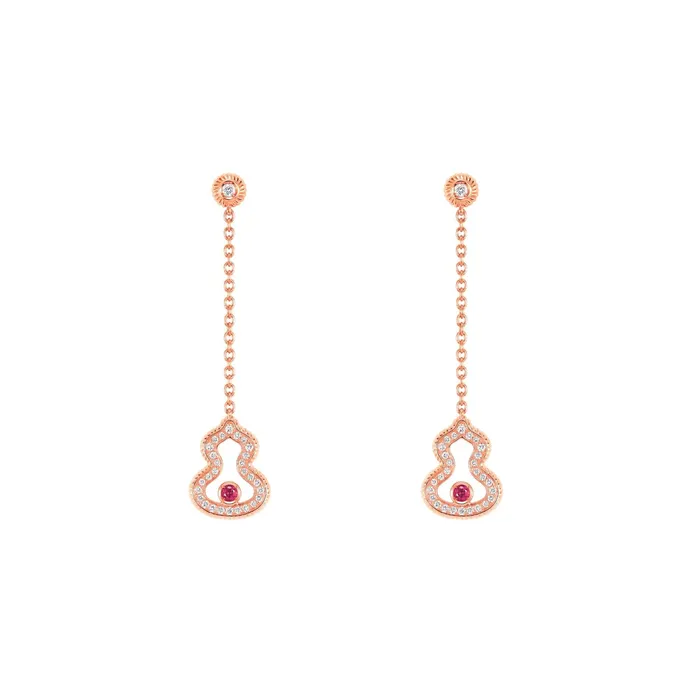 Qeelin Earrings Qeelin Wulu Diamond and Ruby Drop Earrings