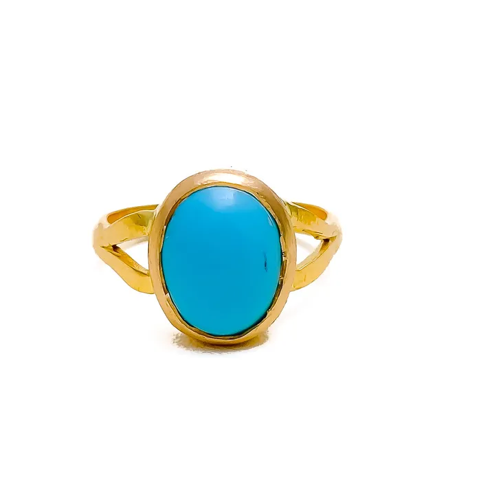Rings Andaaz Jewelers Classic 22K Gold 35CT Turquoise Ring