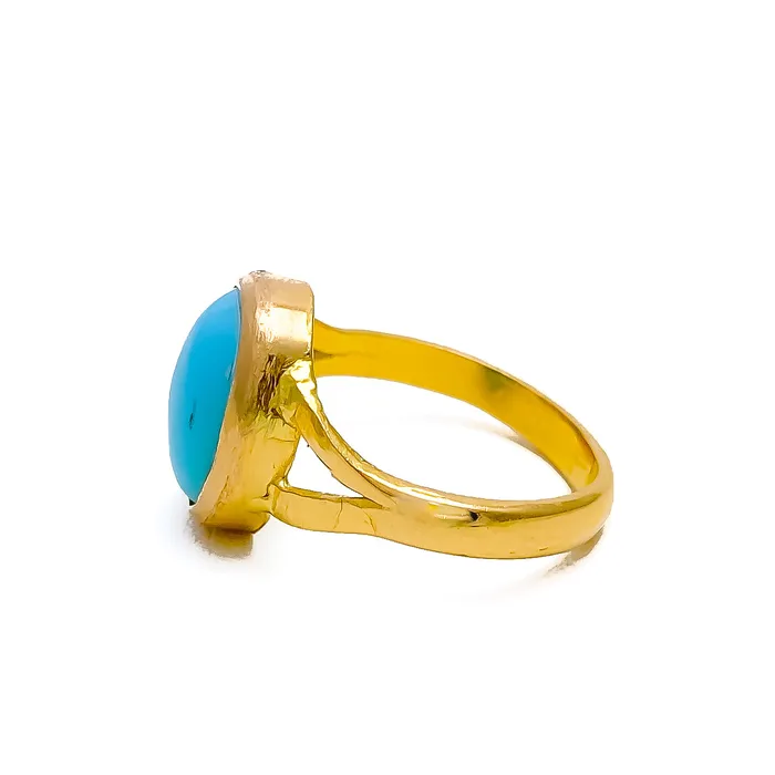Rings Andaaz Jewelers Classic 22K Gold 35CT Turquoise Ring