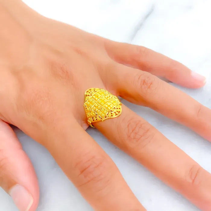 Rings Andaaz Jewelers Stylish Ethereal 22K Gold Ring