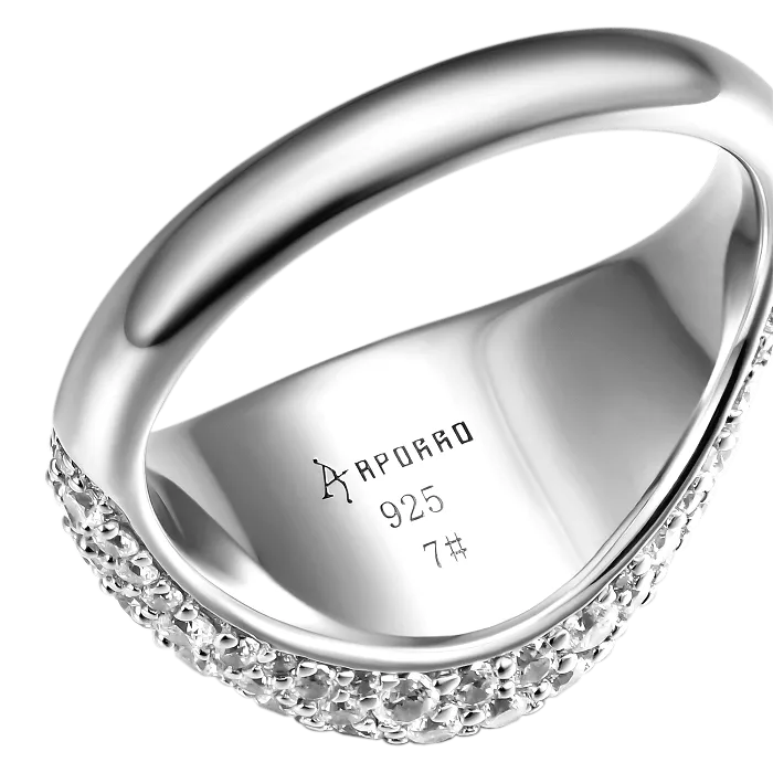 Rings aporro Womens Iced Seal Signet Ring