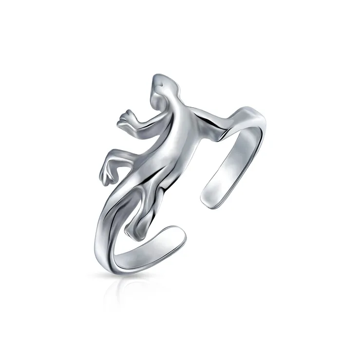 Rings BlingJewelry Wholesale Garden Reptile Geko Lizard Midi Toe Ring in Polished Sterling Silver Rings BlingJewelry Wholesale Garden Reptile Geko Lizard Midi Toe Ring in Polished Sterling Silver