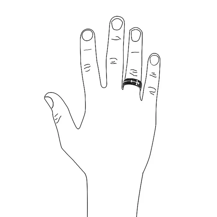 Rings BlingJewelry Wholesale Mens Stainless Steel Religious Maltase Fleur De Lis Cross Black Wedding Band Ring