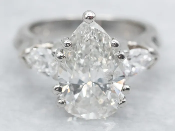 Rings Market Square Jewelers GIA Certified Pear Cut Diamond Three Stone Engagement Ring Rings Market Square Jewelers GIA Certified Pear Cut Diamond Three Stone Engagement Ring