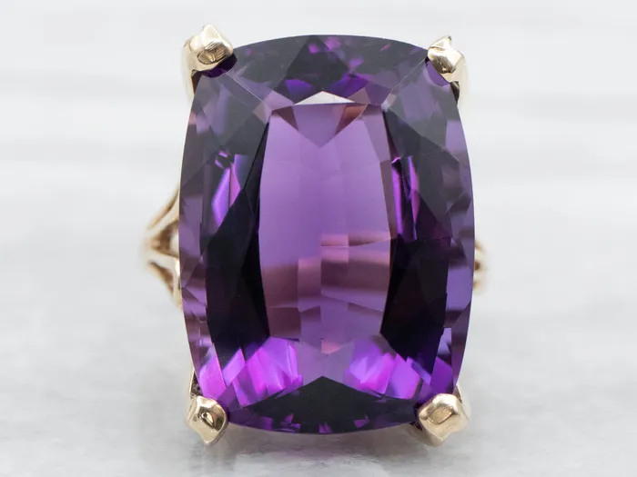 Rings Market Square Jewelers Gold Amethyst Statement Ring