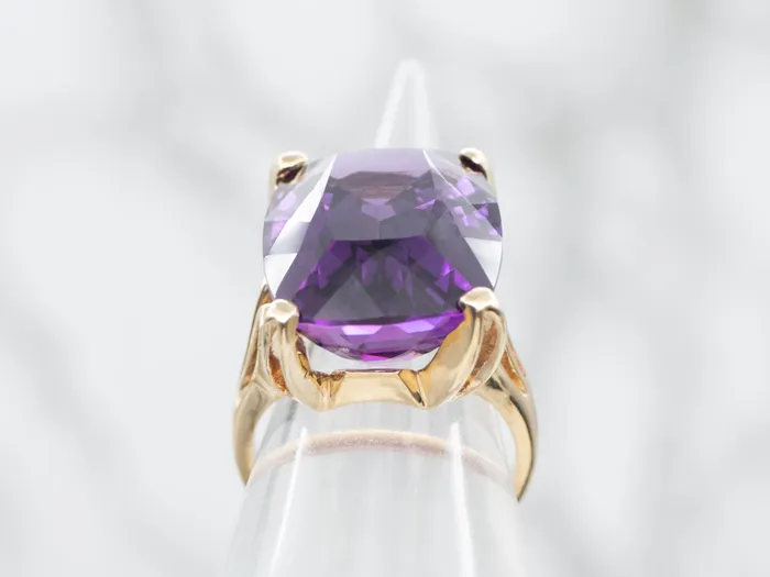 Rings Market Square Jewelers Gold Amethyst Statement Ring