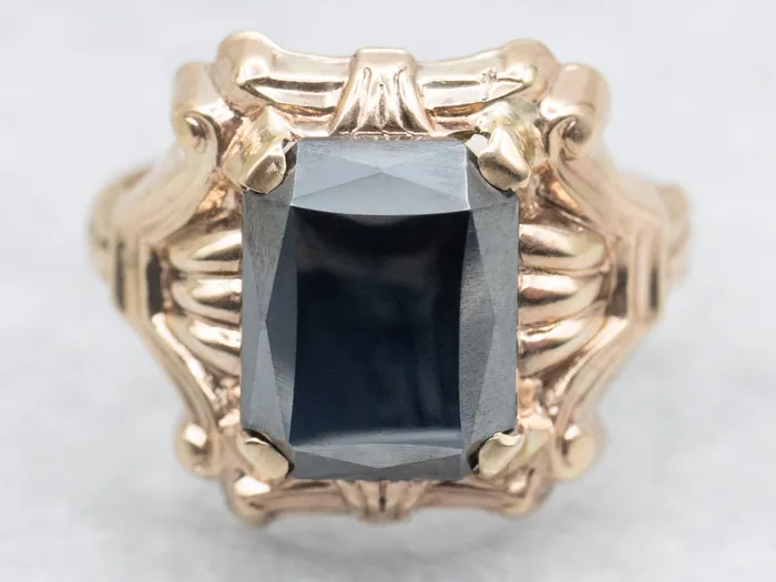 Rings Market Square Jewelers Ladies Vintage Hematite Solitaire Ring