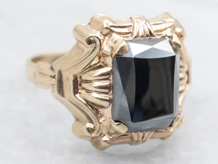 Rings Market Square Jewelers Ladies Vintage Hematite Solitaire Ring