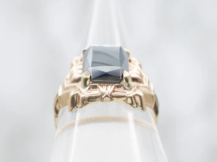 Rings Market Square Jewelers Ladies Vintage Hematite Solitaire Ring