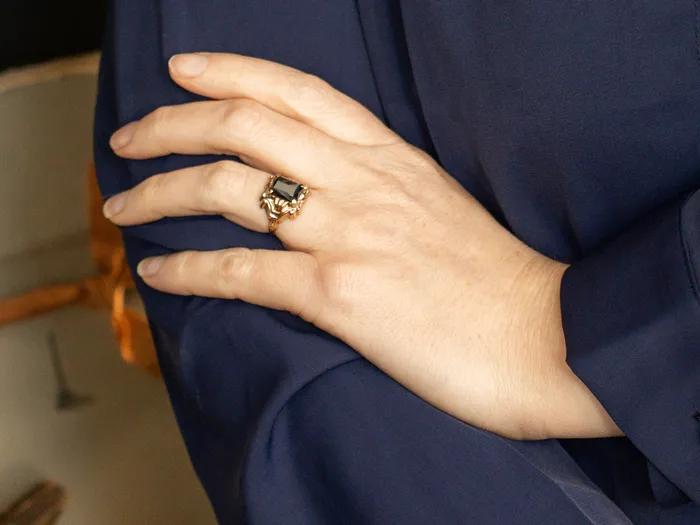 Rings Market Square Jewelers Ladies Vintage Hematite Solitaire Ring