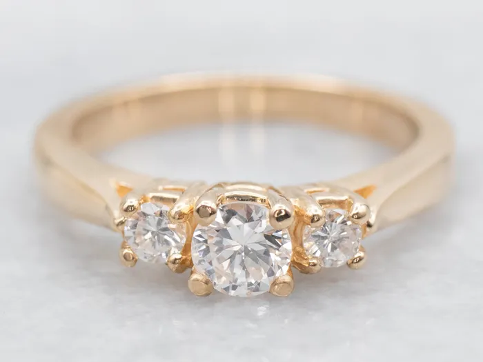 Rings Market Square Jewelers Modern Three Stone Diamond Engagement Ring
