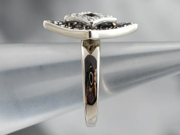 Rings Market Square Jewelers Modernist Black and White Diamond Dinner Ring Rings Market Square Jewelers Modernist Black and White Diamond Dinner Ring