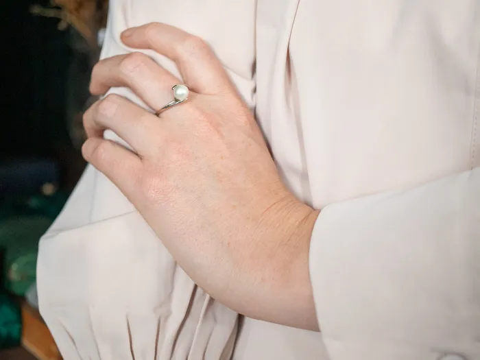Rings Market Square Jewelers Modernist White Gold Pearl Bypass Ring Rings Market Square Jewelers Modernist White Gold Pearl Bypass Ring
