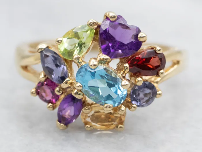 Rings Market Square Jewelers Multi Gem Rainbow Cluster Ring