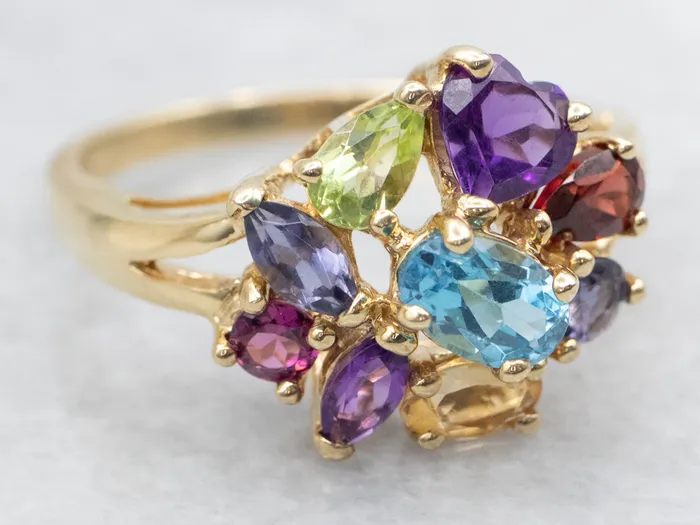 Rings Market Square Jewelers Multi Gem Rainbow Cluster Ring