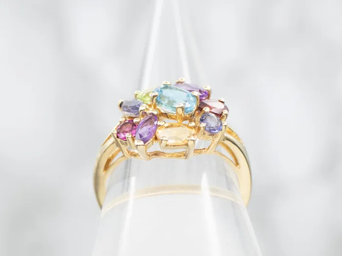 Rings Market Square Jewelers Multi Gem Rainbow Cluster Ring