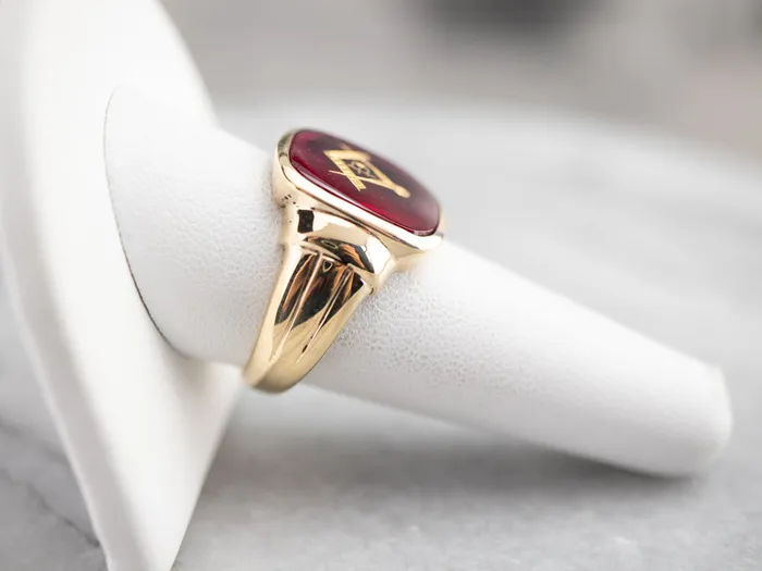 Rings Market Square Jewelers Retro Mens Ruby Red Glass Masonic Ring Rings Market Square Jewelers Retro Mens Ruby Red Glass Masonic Ring